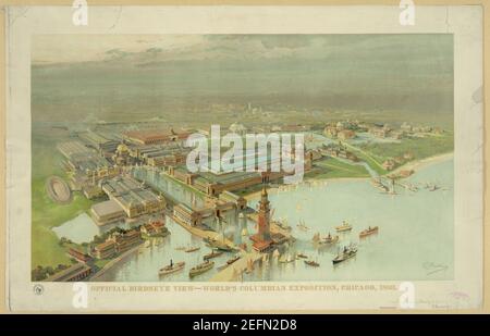 Offizielle birdseye View. World's Columbian Exposition, Chicago, 1893 Stockfoto