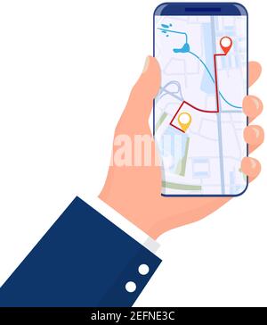 Telefon mit männlicher Hand Stock Vektor