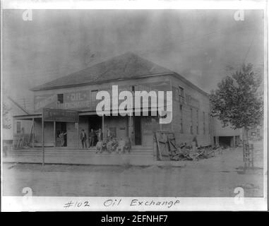 Ölbörse (Spindletop, Beaumont, Port Arthur und Umgebung, Texas - Ölindustrie). Stockfoto