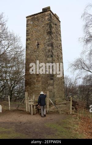 Earl Grey Tower auf Stanton Moor von William Pole gebaut Thornhill zum Gedenken an den Reformakt von 1832 Stockfoto