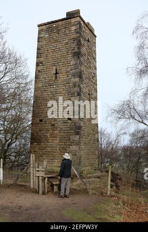 Earl Grey Tower auf Stanton Moor von William Pole gebaut Thornhill zum Gedenken an den Reformakt von 1832 Stockfoto