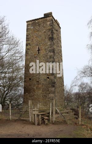 Earl Grey Tower auf Stanton Moor von William Pole gebaut Thornhill zum Gedenken an den Reformakt von 1832 Stockfoto