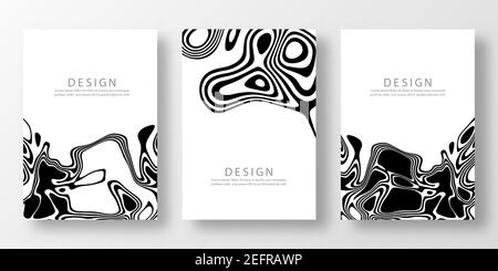 Cover-Vorlagen Set Liquid Black White Hintergrund Design Template Vektor Stock Vektor