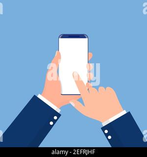 Telefon mit männlicher Hand Stock Vektor