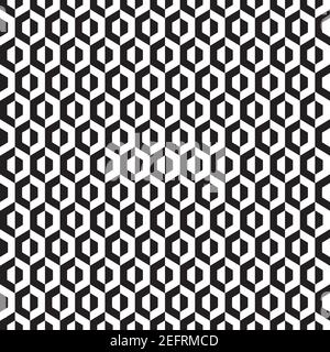 Nahtloses sechseckiges abstraktes geometrisches op Art-Muster Stock Vektor