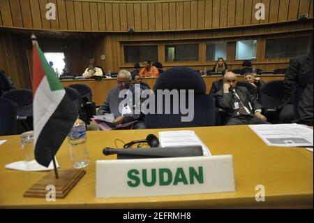 Omar al-Bashir leerer Vorsitz, AU-Gipfel 12th, 090131 Stockfoto