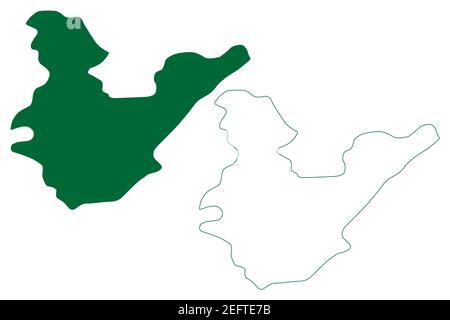 Papum Pare Bezirk (Arunachal Pradesh Staat, Republik von Indien) Karte Vektor Illustration, scribble Skizze Papum Pare Karte Stock Vektor