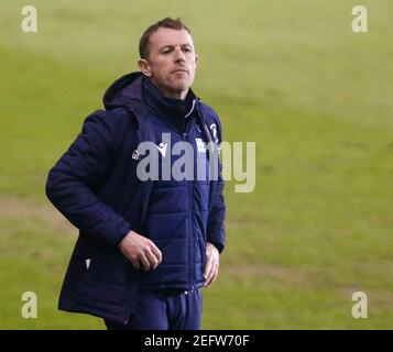 LONDON, Großbritannien, FEBRUAR 17: Gary Rowett Manager von Millwall während der Sky Bet Championship zwischen Millwall und Birmingham City im Den Stadium, London am 17th. Februar 2021 Credit: Action Foto Sport/Alamy Live News Stockfoto