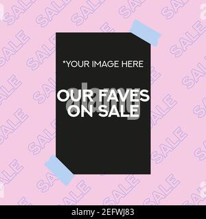 Social Media quadratischen Beitrag auf rosa Hintergrund für Marken . Vektorgrafik Stock Vektor