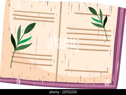 Buch öffnen Studie Wissenschaft akademischer Vektor Illustration handgezeichneter Stil Auf weißem Hintergrund Stock Vektor