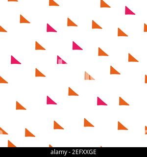 Abstrakt geometrische Nahtloses Muster skandinavisch. Vektor Dreieck Ornament mit orange und roten Farben. Einfache Textur für nordische Tapeten, Füllungen Stock Vektor