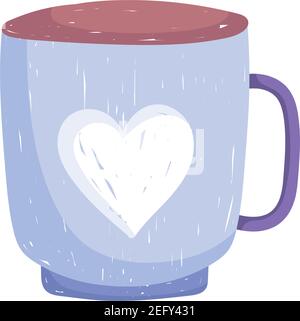 Kaffee Tasse Getränke Vektor Illustration Hand gezeichnet Stil auf weiß Hintergrund Stock Vektor