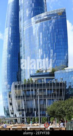 14. Februar 2021 - Sydney Australien. Neu fertiggestellte Crown Sydney Hotel/Casino in Barangaroo. Stockfoto