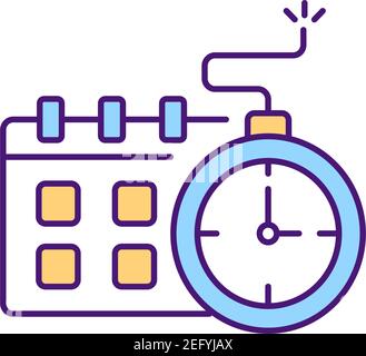 RGB-Farbsymbol für die Zeit, die der Vertrag abläuft Stock Vektor