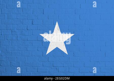 Flagge Somalias. Backsteinmauer Textur der Flagge von Somalia. Stockfoto