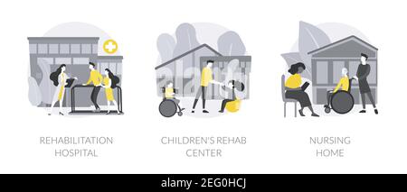 Medizinische Einrichtung abstrakte Konzept Vektor Illustrationen. Stock Vektor