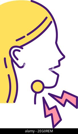 RGB-Farbsymbol für Halsschmerzen Stock Vektor