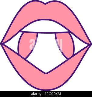 Mundproblem RGB-Farbsymbol Stock Vektor