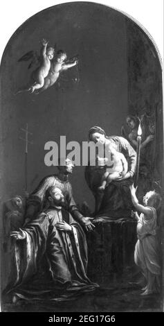 Ottino, Pasquale - die Madonna mit St. Lorenzo Giustiniani und einem venezianischen Adligen Stockfoto