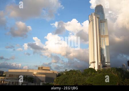 Zentrale Geschäftszone in Hongkong und ifc Tower Stockfoto