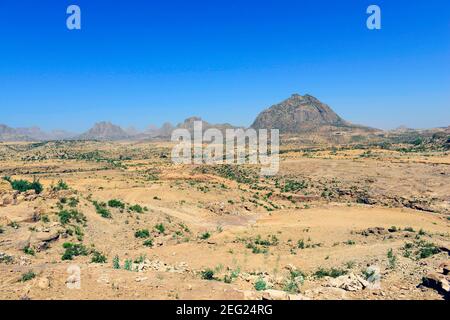 Wunderschöne Landschaften in der Region Tigray im Norden Äthiopiens. Stockfoto