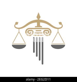 Logo des juristischen Geschäfts. Vektorgrafik. Flaches Design Stock Vektor