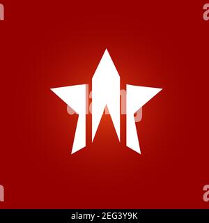 Abstrakter Sternsymbole auf rotem Hintergrund isoliert. Vektorgrafik EPS,8 EPS,10 Stock Vektor