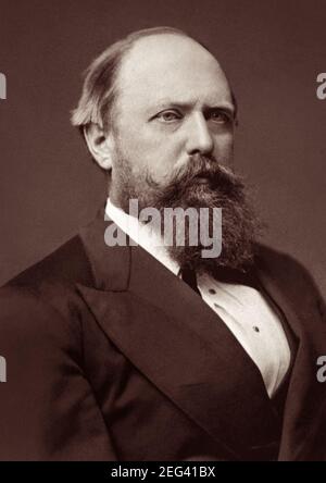 Othniel Charles Marsh (1831-1899), amerikanischer Professor für Paläontologie am Yale College und Präsident der National Academy of Sciences. Marsh, der 80 neue Arten von Dinosauriern entdeckte, konkurrierte mit dem Paläontologen Edward Drinker Cope von den 1870s bis 1890s in einer Periode von wilden westamerikanischen Expeditionen bekannt als die "Bone Wars". Stockfoto