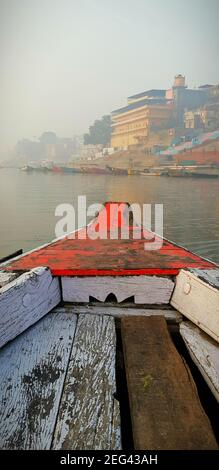 Blick auf den ganges und Varanasi Stockfoto