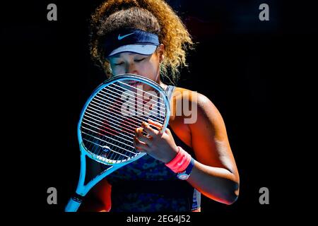 Japanische Naomi Osaka (WTA 3) In Aktion während eines Tennisspiels gegen US' Williams Im Halbfinale des Frauen-Einzel-Wettbewerbs der Stockfoto