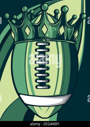 vektor-Illustration von american Football Ball mit Krone Stock Vektor