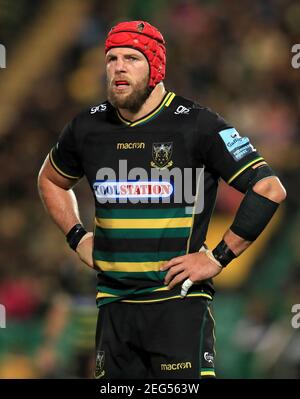 Aktenfoto vom 07-09-2018 von Northampton Saints' James Haskell. Ausgabedatum: Donnerstag, 18. Februar 2021. Stockfoto
