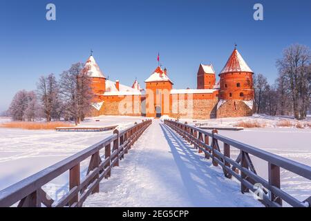 Trakai. Trakai ist eine historische Stadt und See Resort in Litauen. Er liegt 28 km westlich von Vilnius, der Hauptstadt Litauens. Stockfoto