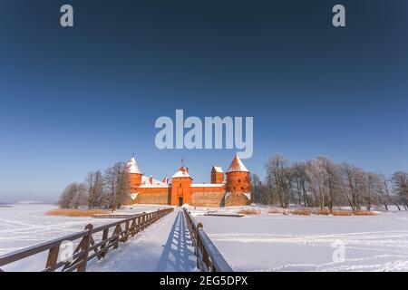 Trakai. Trakai ist eine historische Stadt und See Resort in Litauen. Er liegt 28 km westlich von Vilnius, der Hauptstadt Litauens. Stockfoto