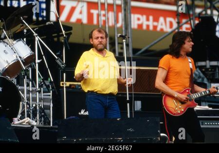 Open Air Festival im Volkspark Stadion in Hamburg, Deutschland 1987. Mitwirkender: Britischer Rock- und Bluessänger Joe Cocker Stockfoto