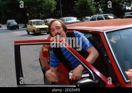 Von der Presse hofierte Autorenlesung des Ex-RAF-Terroristen Peter Jürgen Boock aus seinem Buch 'Abbruch' im Literaturhaus in Hamburg, Deutschland 1988. Stockfoto