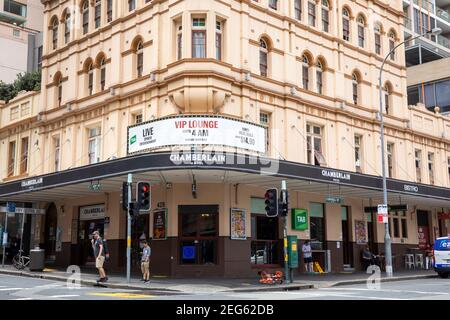 Sydney Pub, Chamberlain Hotel und Bar öffentliches Haus in Pitt Street Sydney City Centre, NSW, Australien Stockfoto