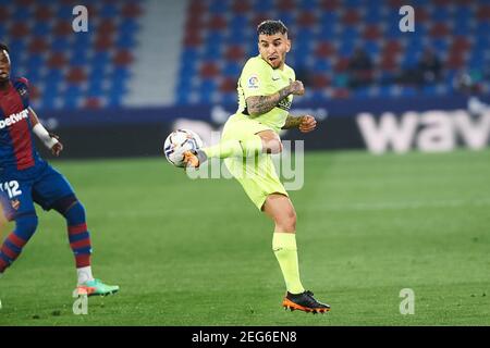 Valencia, Spanien. Feb 17 2021: Angel Correa von Atletico de Madrid während der spanischen Meisterschaft La Liga Fußball mach zwischen Levante und Atletico de Madrid am 17. Februar 2021 im Estadio Ciutat de Valencia in Valencia, Spanien - Foto Maria Jose Segovia/Spanien DPPI/DPPI/LiveMedia Credit: Paola Benini/Alamy Live News Stockfoto