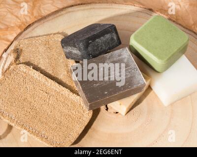 Solid Shampoo Seife Conditioner Bar, natürliche Körperpflege umweltfreundliche Produkte Stockfoto