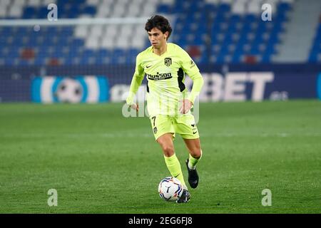 Valencia, Spanien. Feb 17 2021: Joao Felix von Atletico de Madrid während der spanischen Meisterschaft La Liga Fußball mach zwischen Levante und Atletico de Madrid am 17. Februar 2021 im Estadio Ciutat de Valencia in Valencia, Spanien - Foto Maria Jose Segovia/Spanien DPPI/DPPI/LiveMedia Credit: Paola Benini/Alamy Live News Stockfoto