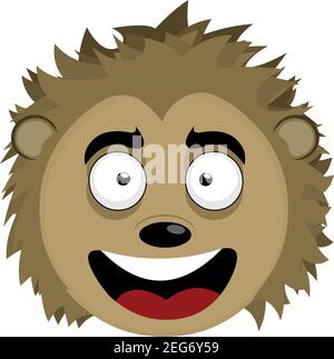 Vector Emoticon Illustration Cartoon eines Stachelschweines Kopf mit einem glücklichen Ausdruck und lächelnd Stock Vektor