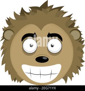 Vector Emoticon Illustration Cartoon eines Stachelschweines Kopf mit einem glücklichen Ausdruck, lächelnd zeigt alle seine Zähne Stock Vektor
