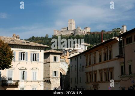 Die Altstadt von Assisi in der Provinz Perugia in Italien. Italien, Assisi, September 2001 Stockfoto