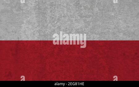 Polen Grunge Flagge. Vektor auf Hintergrund isoliert Stock Vektor