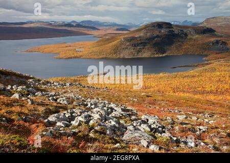 Blick von Saanatunturi Stockfoto