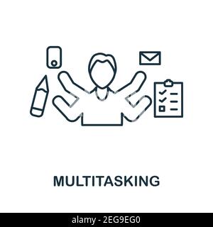 Multitasking-Symbol. Einfaches Element aus der Verwaltungssammlung. Kreatives Multitasking-Symbol für Webdesign, Vorlagen, Infografiken und vieles mehr Stock Vektor