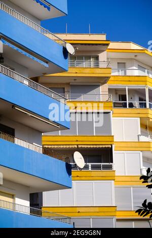 Architektur und Design in der Strandstadt Torre del Mar, Costa del Sol, Andalucía, Spanien Stockfoto