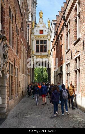 Barocke Ornamente des Palastes der Freiheit von Brügge, Brugse Vrije in Brügge, Belgien Stockfoto