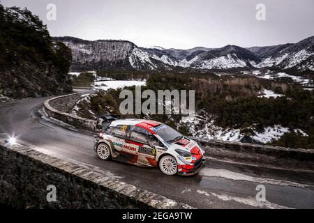 33 Elfyn EVANS (GBR), Scott MARTIN (GBR), TOYOTA GAZOO RACING WRT TOYOTA Yaris WRC, Aktion während der WRC World Rally Car Championship 2021, Rallye Monte Carlo am 20. Bis 24. Januar 2021 in Monaco - Foto Francois Flamand / DPPI Stockfoto