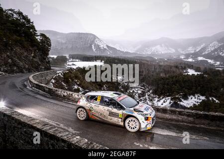 55 Yoann BONATO (FRA), Benjamin BOULLOUD (FRA), CITROEN C3, RC2 Rally2, Aktion während der WRC World Rally Car Championship 2021, Rallye Monte Carlo am 20. Bis 24. Januar 2021 in Monaco - Foto Francois Flamand / DPPI Stockfoto